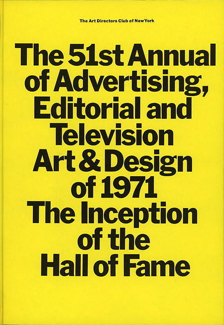 1971 Art Director's Club of New York Hall of Fame Inception | Paul